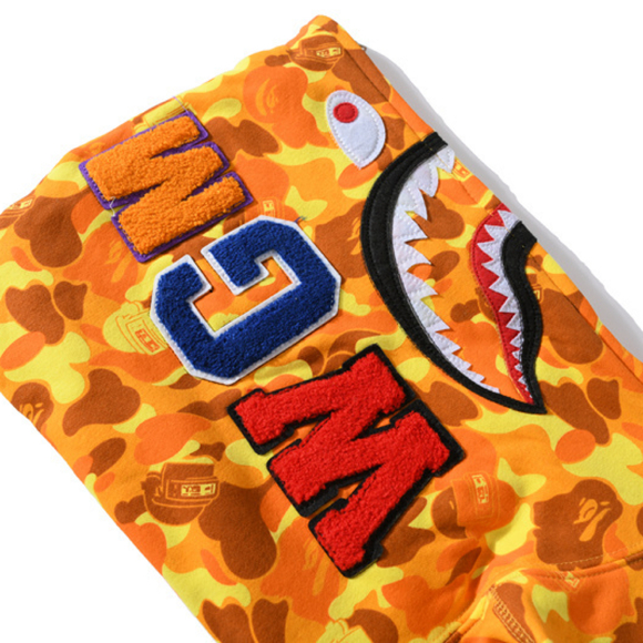 NEW BAPE Yellow Color Camo Shark Full Zip Hoodie - Men's Size Medium - NWT - Picture 4 of 12